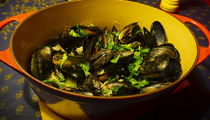 Moules au vin blanc